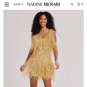 Nadine Merabi Sadie Gold Dress